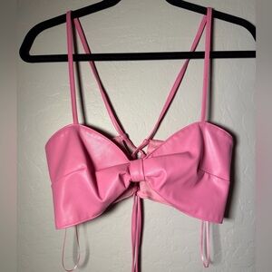 Pink Bow Tie Strappy Top